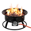 Outdoor Camping Gas Fire Pit Portable Fire Bowl Heater with Lava Rocks Regulator