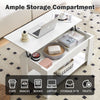 White Coffee Table with Lift Top Storage Shelf Wood Living room Height Ajustable