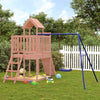 Playhouse with Climbing Wall Swing Solid Wood P9L3