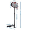 Portable Basketball Hoop Adjustable Basketball Stand Hoop Net 218.5-306.5cm