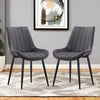 Set of 2 Dining Chairs Velvet Padded Seat Metal Leg Kitchen Chairs Multicolor