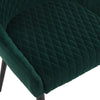 2X Green Velvet Dining Chairs Diamond Seat Padded Kitchen Dining room Chairs