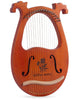 Lyre Harp 16 Strings Solid Mahogany Lyre String Instrument w/ Bag Tuning Hammer