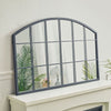 Large Arched Vintage Window Style Wall Hanging Mirror Rustic Window Mirror Black