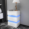 High Gloss 3 Drawers RGB LED Light Bedside Table Nightstand Cabinet Nightstand