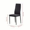 5Pcs Round Dining Table Set Glass Dining Table+ 4 Black Linen Dining Chairs Set