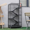 Large 6 Levels Tall Rat Ferret Chinchilla Squirrel Cage Rodent Hutch with Wheels