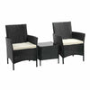 Outdoor Rattan Garden Furniture 3PCS Bistro Set Patio Wicker Table & Chair Set.