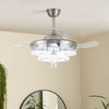 2 in 1 Modern Chandelier Ceiling Fan Light LED Lamp with Remote Living Room 42"