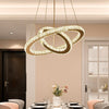 Dimmable Pendant LED Crystal Chandelier Circular Ceiling Light Living Room UK