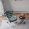 Fabric Upholstered Wing Back Lazy Rocking Chair Fireside Bedroom Lounge Armchair