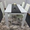 Dining Table Set and 6 4 black white Leather chairs kitchen table set of 4 or 6