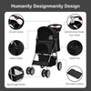 4-Wheel Pet Stroller Dog Cat Walk Travel Carrier Carriage with Storage Basket