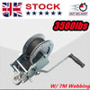 3500LB MARINE HAND POWERED WINCH BOAT MARINE JET SKI CAR TRAILER W/7M WEBBING UK