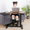 Medical Adjustable Overbed Bedside Table w Wheels Pneumatic Mobile Standing Desk