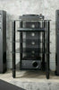 Stand Rack 5 Shelf Cabinet Black Glass Black Legs Extra deep 500mm