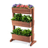 3 Tier Raised Garden Bed Vertical Flower Pots Rack Wooden Elevated Plant Stand
