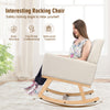 Relax Rocking Chair Fabric Upholstered Single Sofa Armchair w/Solid Wood Legs