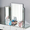 Glass Mirrored Dressing Table Makeup Vanity Desk Bedroom w/ Drawer&Mirror&