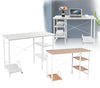 Computer Desk PC Table Workstation Home Office with 2 Shelves Walnut/White