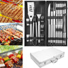 Stainless Steel BBQ Grill Tools Set Utensils 26 Accessorie Outdoor Grilling Gift