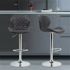 Set of 2 Diamond Chrome&Gas Lift Swivel Faux Leather Kitchen Breakfast Bar Stool