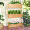 3-Tierd Large Wooden Vertical Raised Garden Bed Elevated Ladder Planter Box Herb