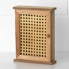 Wooden Rattan Wall Mounted 6 Key Hanger Storage Box Organiser Cabinet Holder