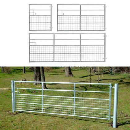 3-12FT Half Mesh Galvanised Field Farm Entrance Security Gate Dog Lamb Pathway
