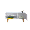 Modern TV Cabinet Led Light White High Gloss Stand Unit 110CM for Living Room WH