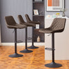 2 Faux Leather Bar Stools Breakfast Stools Gas Lift Swivel CLIPOP New Brown Grey