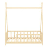 Single Kids Floor Beds Pine Wood House Bed Frame Toddler Children Bedstead Cabin