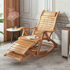 Extra Widen Bamboo Rocking Chair Recliner Lounger Swing Armchair Bed Relaxing