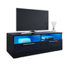 Modern TV Stand White/Black High Gloss Unit Cabinet LED RGB Lights with Drawers