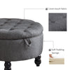 Round Chesterfield Deep Buttoned Pouffe Storage Ottoman Coffee Table Footstool