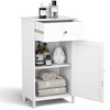 Bathroom Floor Cabinet Wood Storage Organizer Adjustable Shelves W/ Drawer Door