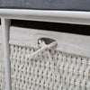 Vintage Storage Bench Woven Basket Window Seat Padded Ottoman Shoe Cabinet Porch