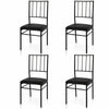 Glass Dining Table and 4 Chairs Set PU Leather Furniture Office Kitchen Modern