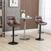 Modern Swivel Bar Stools Set of 2 Adjustable Height Bar Chairs Footrest Brown