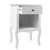 White Bedside End Table Cabinet Chest Nightstand Drawer Furniture Storage Shelf