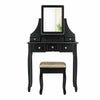 Vanity Table Set Make up Dressing Table Desk Cushioned Stool W/ Rotating Mirror