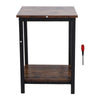 Retro 2 Tier Wooden Sofa Side Coffee Table with Shelf Storage Bedside Nightstand
