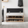Oak Effect Shoe Bench Cabinet Shelves Storage Hallway Rack Cushion Seat Stand UK