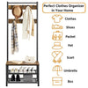Coat Stand Shoe Rack with Shelves & Movable Hooks Storage Hall Entryway Bedroom