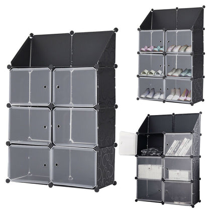 4Tier Storage Boxes Shoe Cabinet Footwear Rack Hallway Cube Organiser Shelf Unit