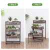 Rustic Wooden Plant Stand Tired Planter Box Seed Boxes Growing Container Balcony