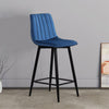 2X Blue Velvet Bar Stools Breakfast Stool Kitchen Pub Chairs Padded 65 cm Seat