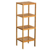 4 Tier Book Shelf Unit Bamboo Bookcase Bathroom Kitchen Storage Rack Display