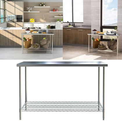 High Quality Kitchen Table Worktop Work Bench Catering Backplash Stainless Steel