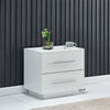 2 Drawers LED Light Bedside Table Side Nightstand Storage Organiser High Gloss